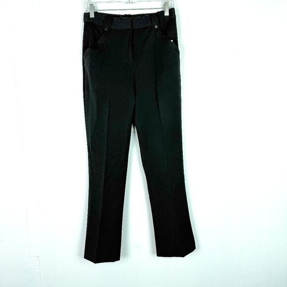NWT Express Columnist Barely Boot High Rise Pants Stretch Black Size 6 SHORT NEW - Picture 1 of 12